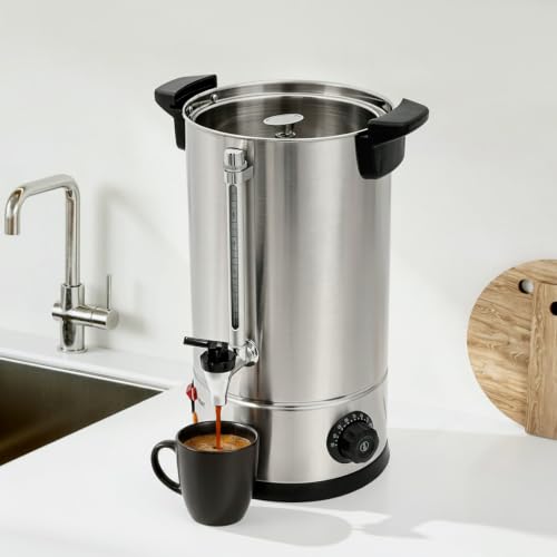 Image of 1.51 Gallon Electric Hot Water Dispenser, 950W Stainless Steel Commercial Water Boiler and Warmer, 110V Temp Adjustable Tabletop Tea Coffee Urn for Parties (1.51Gal Sliver)