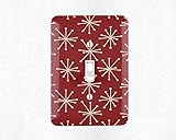 Cranberry Mid Century Switch Plate Mid Century Modern Light Switch Cover Wall Plate MCM Decor Atomic...