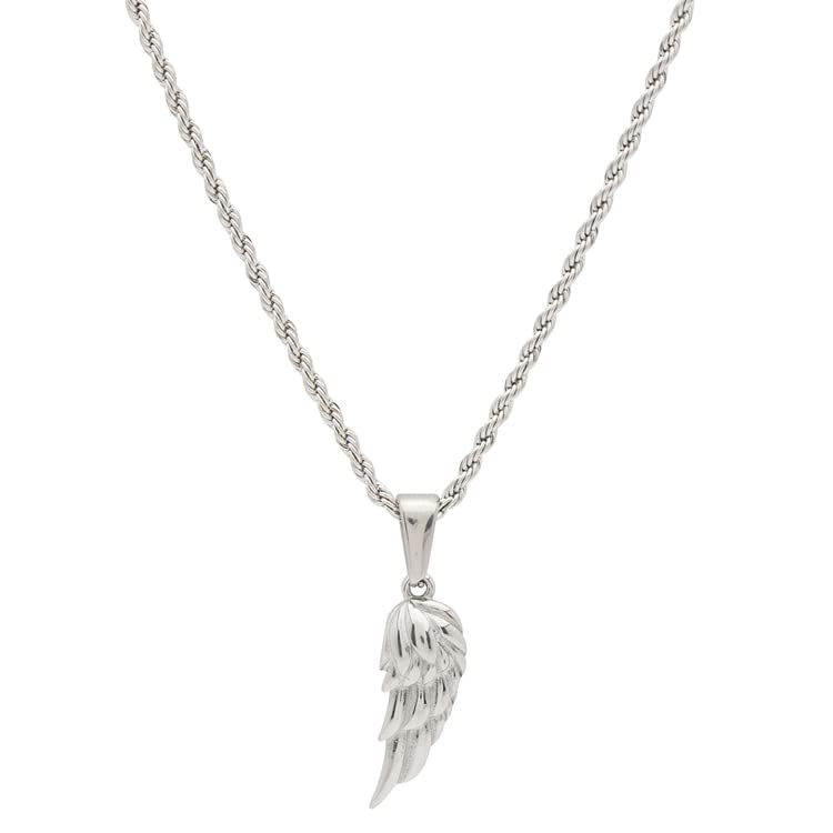 Wing Necklace: Angel Wing Pendant Chain for Boyfriend, Girlfriend, Father - Perfect Gold Wing Pendant Necklace 316L Stainless Classic