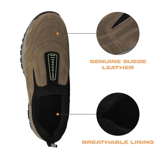 Men's Waterproof Hiking Shoes Comfortable Orthopedic Walking Shoes Slip on Outdoor Sneakers4