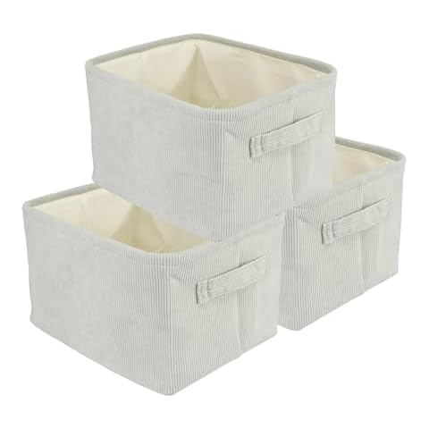JUNBOLE Large Storage Baskets For Organizing Fabric Storage Bins Shelves Basket Closet Bins Cloth Organizer Bins for Clothes Decorative Basket organization bins Storage Containers grey Cover