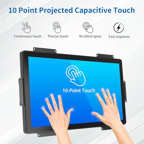Image of 27 Inch Open Frame Touch Monitor, PCAP 10-Point Touch Industrial Touchscreen Monitor, with HDMI /VGA /DVI Interface, Active Matrix TFT LCD,LED Backlight, with VESA Mount