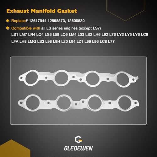 Image of LS Gasket Set with Gen 4 Ⅳ Valley Cover Gasket, Compatible with LS1 LS6 LQ4 LQ9 LS9 4.8L 5.3L 5.7L 6.0L 6.2L Engine, Replace# 12612350 12558178