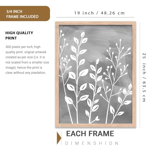 Image of kotart Floral Art Home Decoration for Wall Decor | Aesthetic Paintings With Frame For Living Room Bed Room Hotel Wall Decor Digital Reprint Set of 3 (19X25 inch)