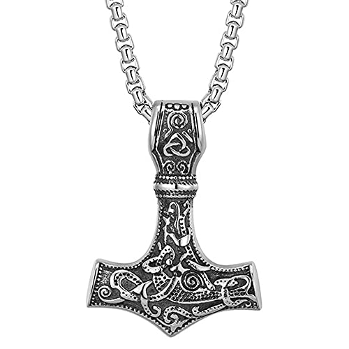 Viking Thor's Hammer Necklace - Norse Amulet Mjolnir Pendant Necklace - Celtic Pagan Symbol Jewelry Viking Thor's Hammer Necklace - Norse Amulet Mjolnir Pendant Necklace - Celtic Pagan Symbol Jewelry