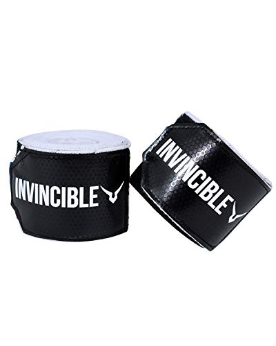 Image of INVINCIBLE Nylon Mexican Style Semi-Stretch Boom Boom Printed Hand Wraps (White, 3.5 Meter)