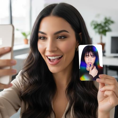 Image of Fancyku K-Pop Star Cards Sticker Set, 64PCS Holographic Photo Cards + 60PCS Stickers, Idol Laser Photocard Collection, Cute Aesthetic Scrapbook & Phone Decor for Fans, 9x6cm