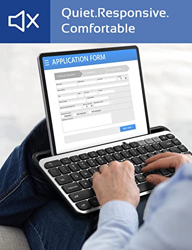“Panthe” Bluetooth Keyboard, Mini Multi-Device Wireless Keyboard For Ipad Tablet Laptop Phone Tv, Connect Up To 3 Devices, With Tablet Holder, Compatible With Windows, Mac, Chrome Os, Ios, Android #TOP3
