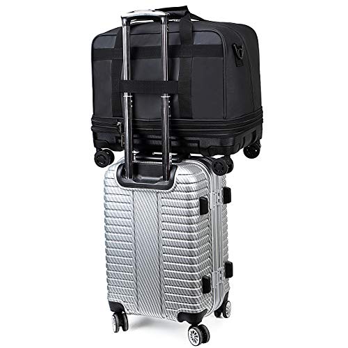 Ailouis Carry on luggage Rolling Foldable Suitcase with PC bottom pan Expandable Wheeled Duffel Luggage Waterproof Removable Wheels