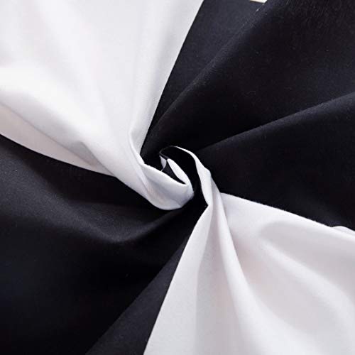 Lamejor Duvet Cover Set Twin Size Plaid/Grid Pattern Geometric Checkered Hotel Luxury Soft Bedding Set Comforter Cover (1 Duvet Cover+2 Pillowcases) Black/White #TOP5