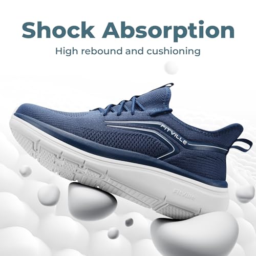 Image of FitVille Men's Wide Walking Shoes Athletic Sneakers Lightweight Workout Slip-on Shoes for Flat Feet - Cloud Strider V1