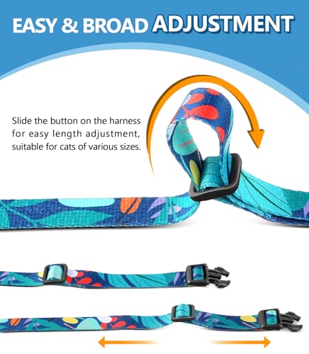 Halypet Cat Harness and Leash Set, Escape Proof Cat Harnesses | 3 IN 1 Adjustable & Lightweight Cat Harness, Soft Comfortable Kitten Harness for Large Cats Safe, Easy to Wear - Image 7