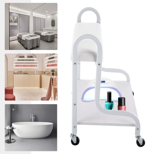 Carrito portátil para spa de pies y manicura blanco miniatura 2