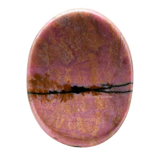 Image of Crystal Heaven Rhodonite Crystal Thumb Worry Pebbles Stones For Anxiety Stress Relief Massage - Aaa Grade Original Healing Gemstone Agate Rubbing Stone For Yoga Meditation Spiritual Reiki Feng Shui