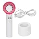 Agatige Wimpernventilator-Trockner, USB-Mini-Handheld, klingenloser Wimpernventilator, tragbarer Kühltrockner mit Gewichtsbasis für Wimpernverlängerungen (Weiß)