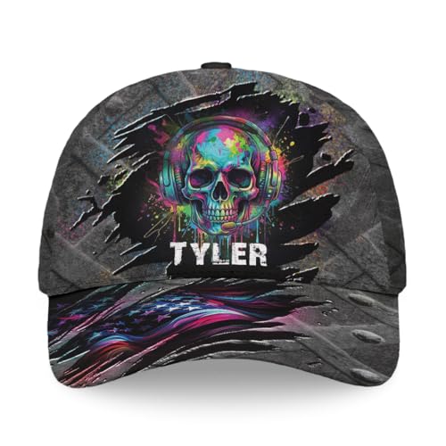 Image of American Skull Cap for Men, Skull Us Skeleton Gothic Horror, Summer Hats Fashion for Men Women, One Size