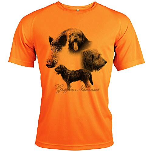 T-shirt chasse sanglier et griffon nivernais personnalisable contre la banalité