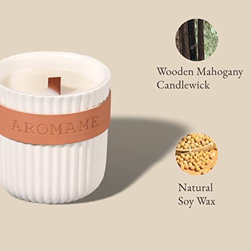 Xycmnv Cracking Wood Wick Candle,Scented Candle For Home,Made With Natural Soy Wax And Essential Oils,Valentines Candle Gifts For Couple,Women,Men(Bergamot Citrus,Ceramic Jar Candle) #TOP4