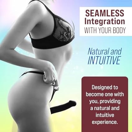 Dildo clásico sin vibración – doble estimulación para parejas – silicona de calidad con forma ergonómica – sin correas – uso sin manos y memoria de forma adaptable – Strap-On-Me (Negro, L)