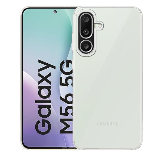 Image of Amazon Brand - Solimo for Samsung Galaxy M56 5G Premium Transparent Soft Silicon Crystal Clear Back Cover [Transparent]