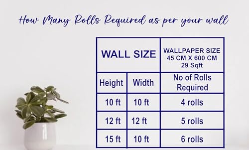 Image of NANA's Collections Blue Floral Design Wallpaper - Self-Adhesive Waterproof Peel & Stick Wall Paper for Living Room, Bedroom, Kitchen - 45cm x 200cm Roll