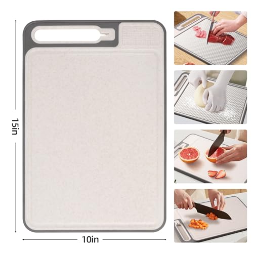 Tabla de cortar rectangular doble lado 15x10 pulg miniatura 6
