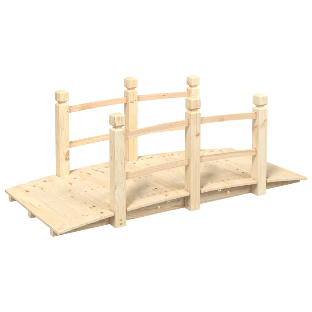 Genérico Puente de jardín con barandillas Madera de Abeto 150x67x56cm-363355