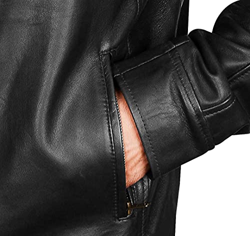 Image of Brown Leather Jacket Mens Real Lambskin Vintage Biker Jacket Men - Mens Black Leather Jacket