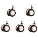 5 Ruedas para Muebles,Ruedas para sillas de Oficina, Giratoria Piezas de Recambio.Para muebles, mesa de café, carrito, silla de oficina, material metálico, 1,5 pulgadas,dorado,M10