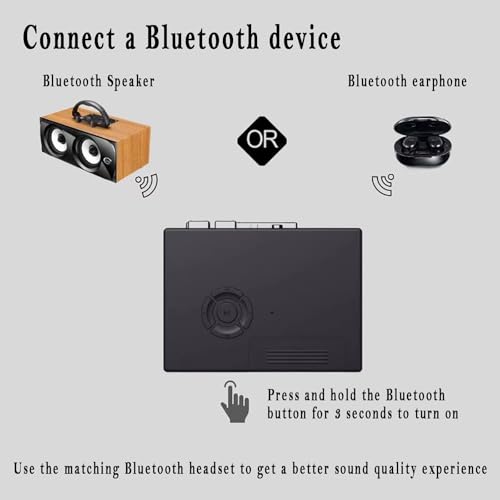 Reproductor de casete Bluetooth inalámbrico con auto-reverse y rebobinado rápido 3