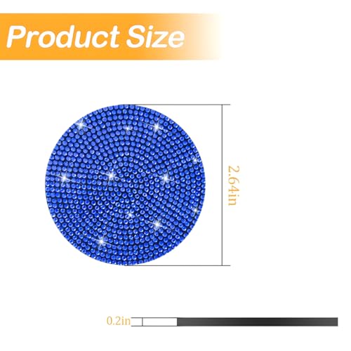 Image of Osilly Bling Car Cup Holder Coaster, Crystal Rhinestone Anti-Slip Insert Coasters, Universal 2.75 Inch Fashion Automotive Cup Mat, Car Interior Accessories Decor Gifts for Women (Dark Blue, 4PCS)