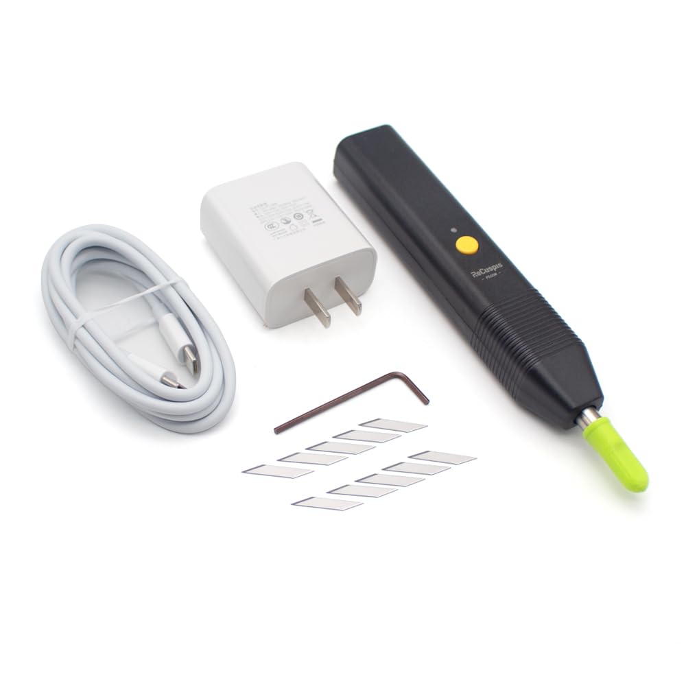 Cuchillo de Corte Ultrasónico, con 5 Cuchillas y Cargador Rápido PD, Cortador Manual Premium para Impresiones 3D/Madera/Plástico/PCB