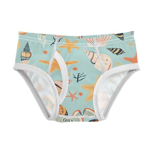 KLL Seashells Different Shapes and Starfish Little Boys Comfort Underwear Breathable Children Panties