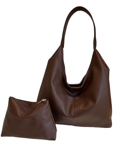 Bolso hobo para mujer romansong, bolso tote de cuero sintético, disponible en negro y café miniatura 1