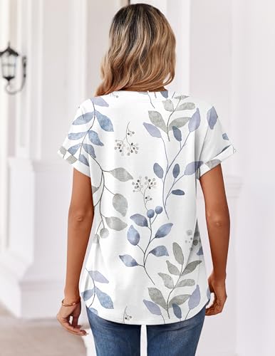 Image of Zeagoo Womens Tops Short Sleeve Summer V Neck Shirts Work Blouses Business Outfits Fashion Clothing