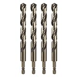QUARKZMAN 4 Piezas Barrena De Perforación M35 De Acero Rápido Con Cobalto Diámetro 11.5mm/0.45" Con Vástago Hexagonal De 1/4" Para Cambio Rápido Para Metal Acero Cobre Aluminio Zinc