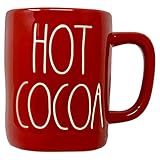 Rae Dunn Red Hot Cocoa Mug - Artisan Collection BY MAGENTA – Beautiful Red Rae Dunn Mug with “HOT COCOA” in LL Font to enjoy your favorite hot coffee or hot tea on a cold Christmas winter morning