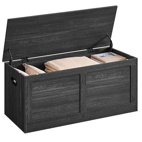 VASAGLE Storage Chest, Storage Trunk with 2 Safety Hinges, Storage Bench, Shoe Bench, Farmhouse...