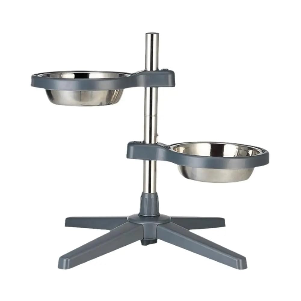 Bloepum Dog Bowls Heights Adjustable Non Skid Raised Pet Cat Feeding Station Non Slip Puppy Feeding Food Bowls with Stand Big