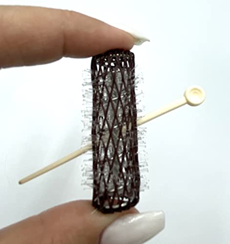 Alazco 16 Pc Vintage Style Hair Roller Mini Small Brush Rollers & Pins Mesh Hair Curlers With Bristles 2"X 1/2" With Flexible Locking Pins - Tight Small Curls Short Hair Kids Pageants Doll Hair #TOP4