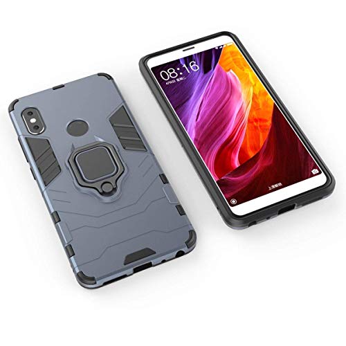 Image of JANAK RAJ Ringstand Armor Bumper Back Case Cover Compatible with Xiaomi Redmi Note 5 Pro | Tough Rugged Shockproof PC+TPU Kickstand 360 Protective Design - Navy Blue