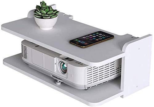 Floating Shelf Wandmontage Media Console TV-Schrank/Ständer für WLAN-Router DVD Set-Top-Box Lautsprecher Streaming-Gerät Speicher Hängebox Weiß