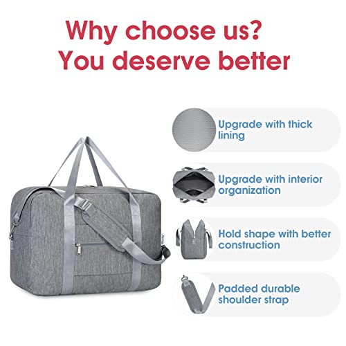 Narwey For Spirit Airlines Personal Item Bag 18X14X8 Foldable Travel Duffel Bag Underseat Carry On Luggage For Women And Men 30L thumb #4