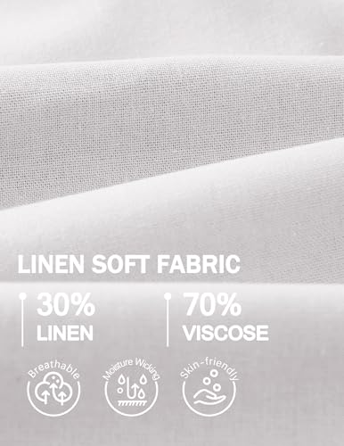 Image of COOFANDY Mens Casual Linen Shorts Elastic Waist Drawstring Loose Fit Summer Beach Vacation Shorts with Pockets