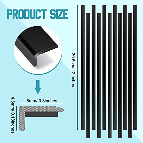 20 Pcs 12 Inch Peel And Stick Aluminum Tile Trim Self Adhesive Decorative Molding Kitchen Backsplash Protective Edge Siding Corner Cap For Wall Corner Home Bathroom (Black) #TOP1