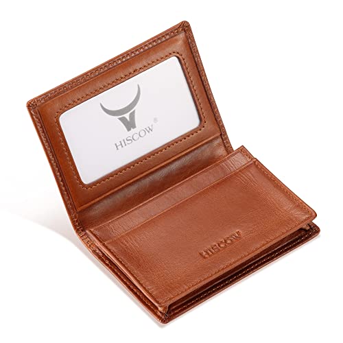 Image of HISCOW Business Card Holder with Large Compartment - Full Grain Leather