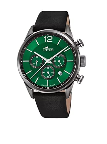 Montre Homme Chronographe Lotus 18687/4 en Cuir Noir et Étanche 10 ATM