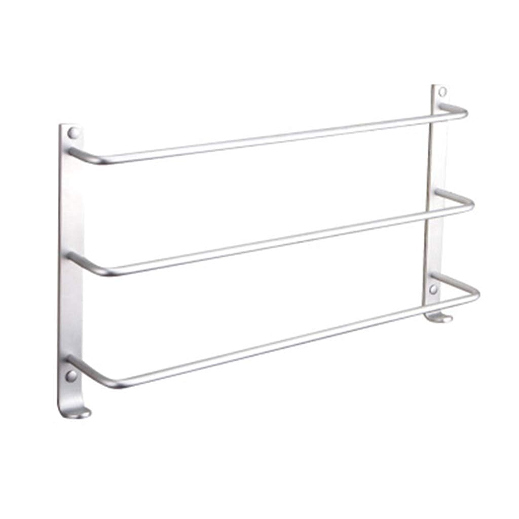 Towel Rack Towel Rail Bathroom Three-Layer Towel Bar Space Aluminum Material Waterproof And Rust-Proof Premium Modern 60Cm,60cm