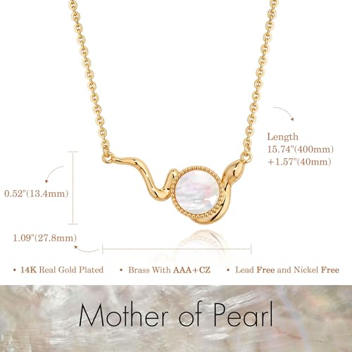 Fettero Dainty MOP Necklaces for Women, 14K Gold Plated Heart Cross Teardrop Pendant Cute Charm Neclace Delicate Pearl Beach Gold Necklace for Women Jewelry Gift
