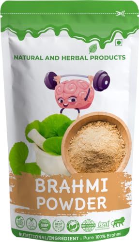 Image of Herbal Brahmi Powder for Drinking(Eating, Edible) Brain Memory for Kids & Hair Thicker & Stronger for Men and Women & Pure, Organic & Silky & Smooth Hairs, Bacopa monnieri, Waterhyssop(100GM) Face